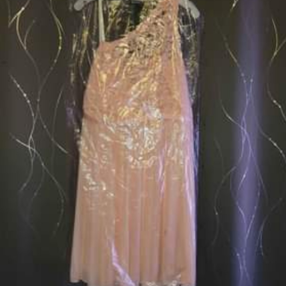 David's Bridal one shoulder bridesmaid dress